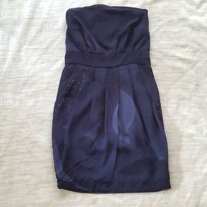 DEPT Black Mini Dress with White/Gray Geo Pattern, size Small